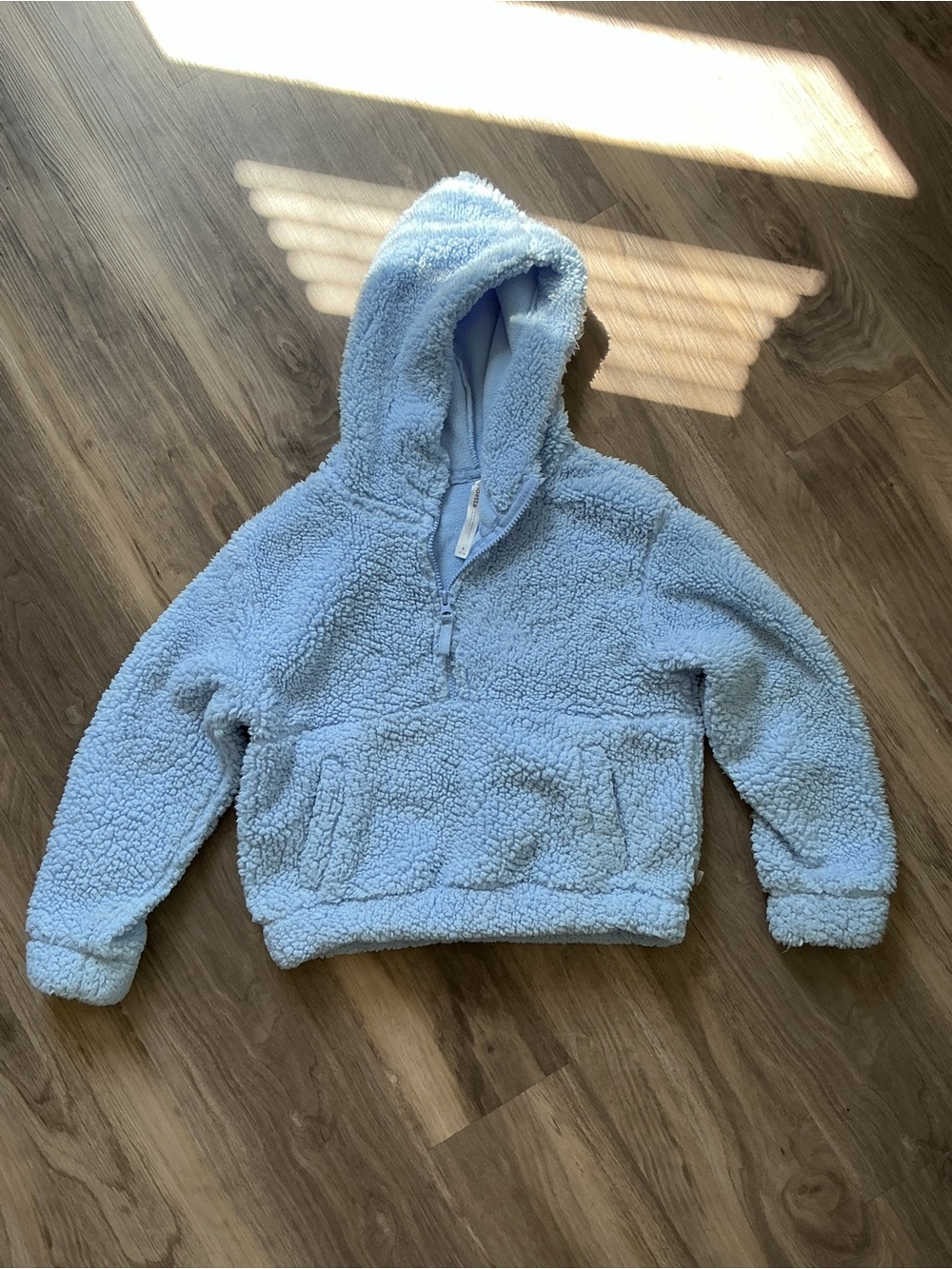 Mondetta Youth Sherpa Half-Zip Hoodie Pullover Light Blue Size S (7/8)